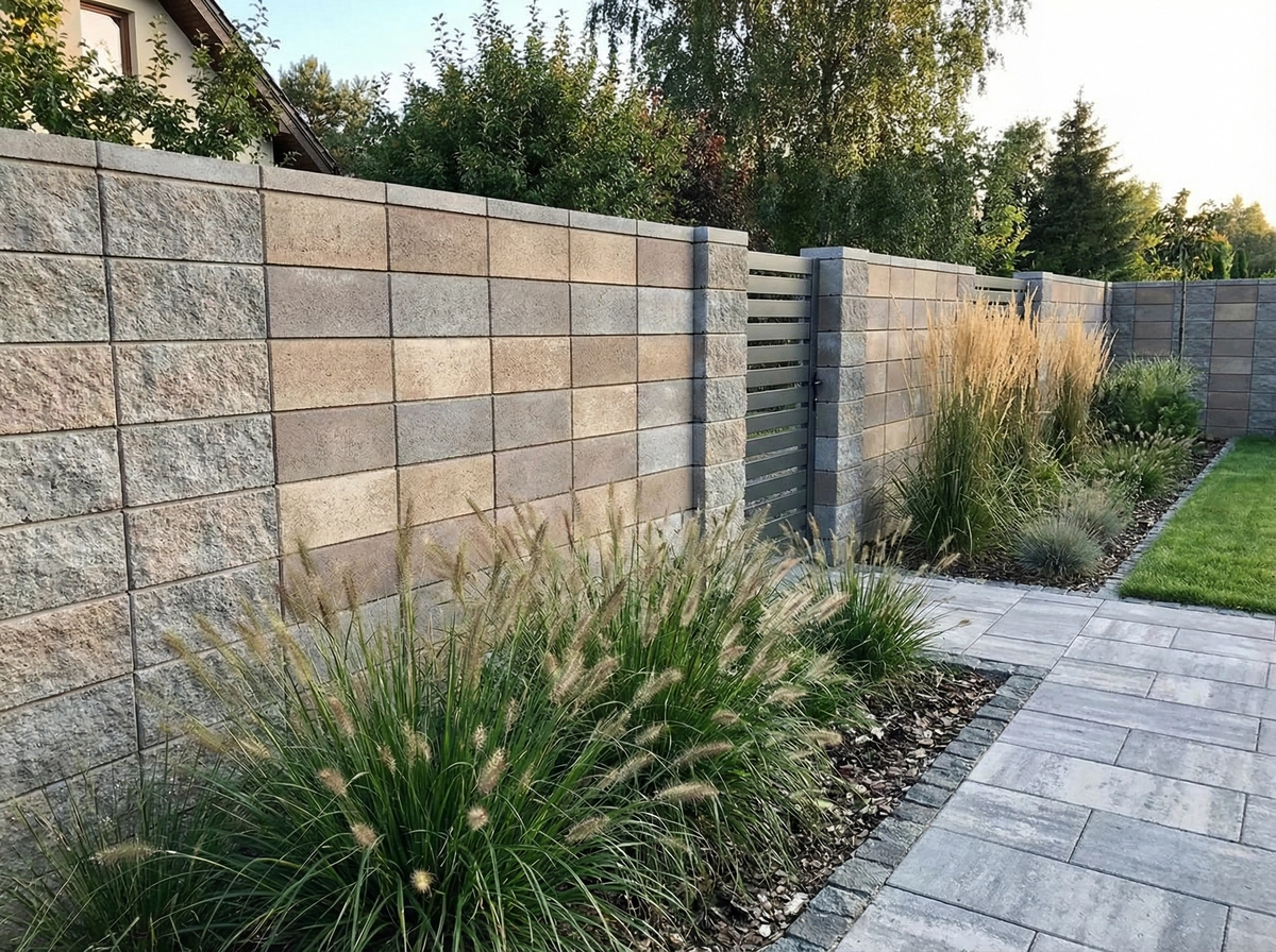 ogrodzenie z bloczków betonowych