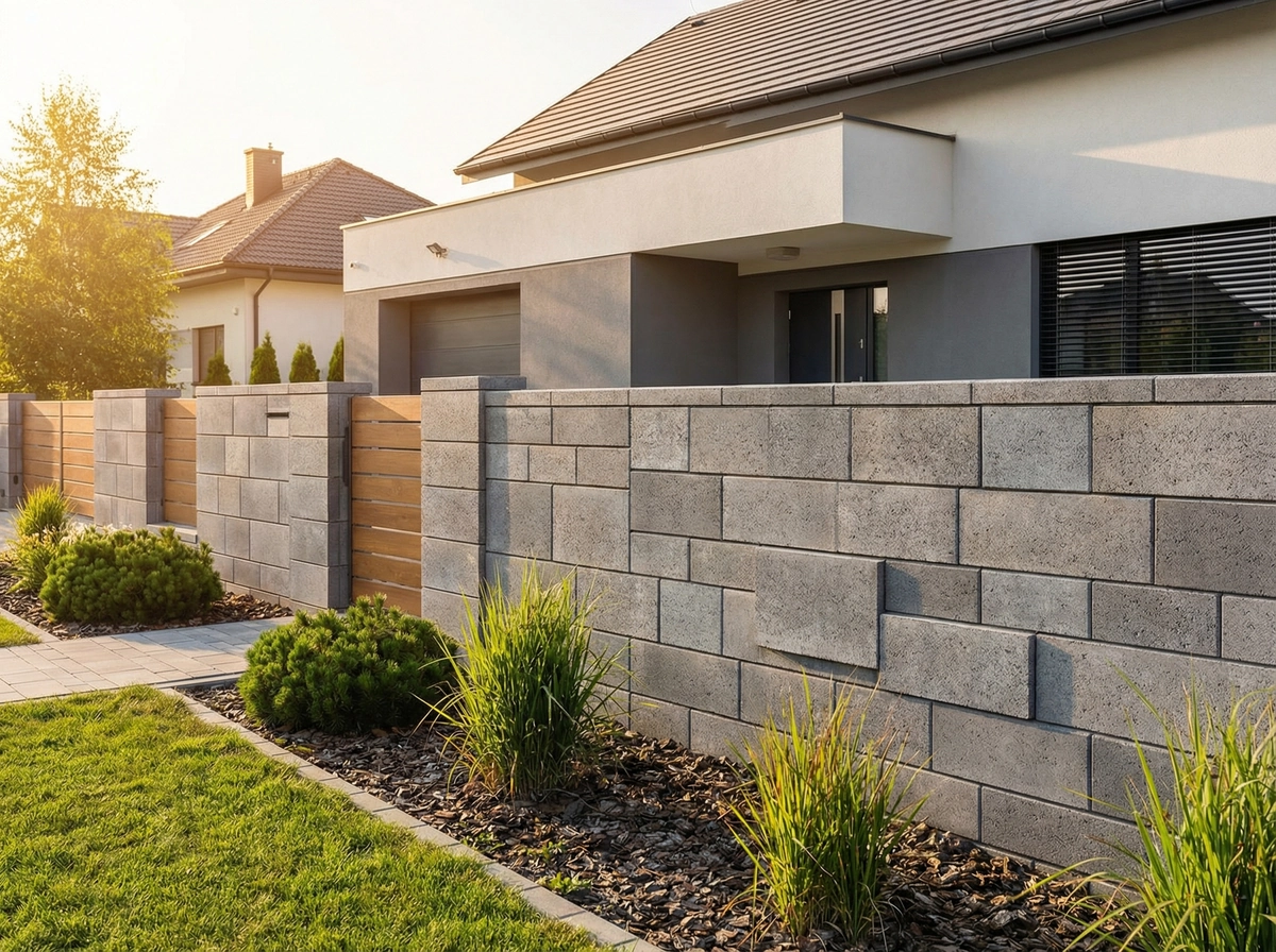 ogrodzenie z bloczków betonowych