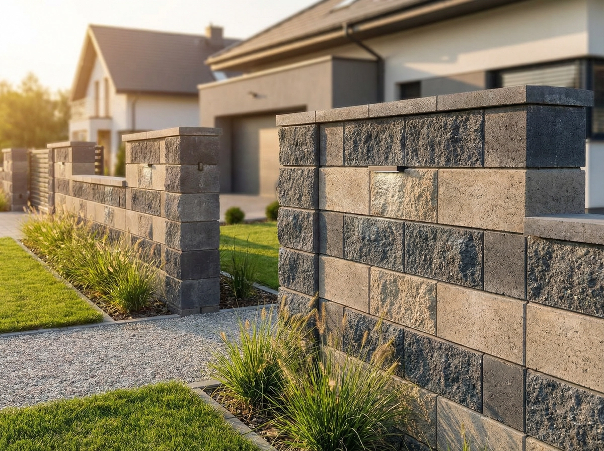 ogrodzenie z bloczków betonowych